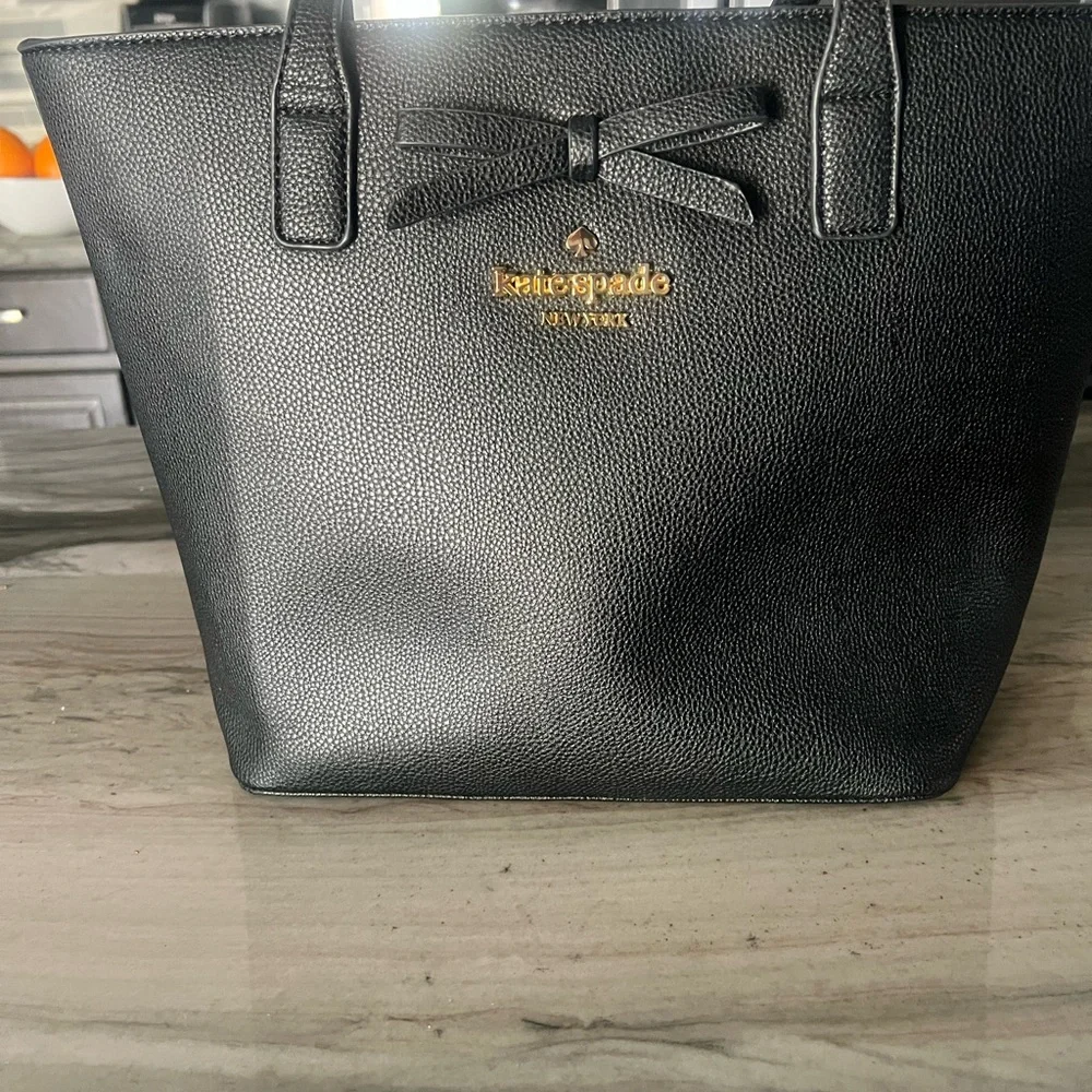 Kate Spade Black Tote with Gold Logo